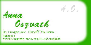 anna oszvath business card